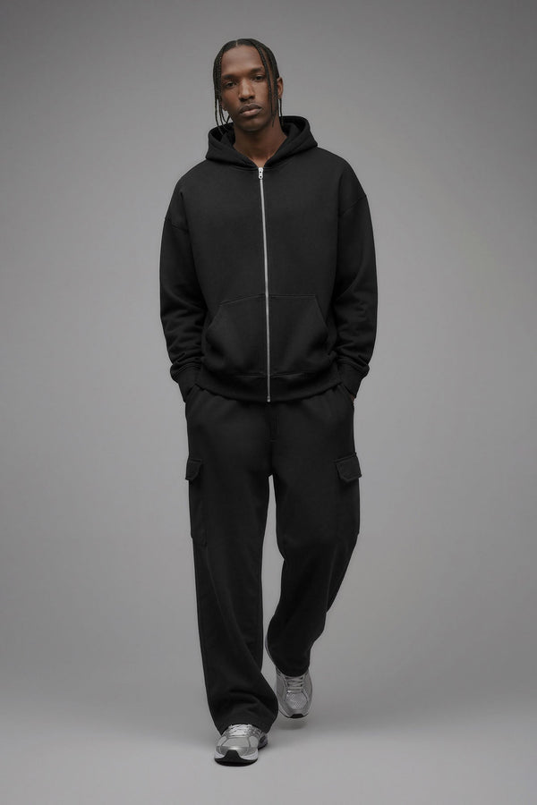 410 Baggy Cargo Sweatpants - Black